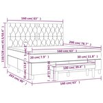 vidaXL Sommier à lattes de lit avec matelas Gris clair 160x200cm Tissu