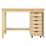 vidaXL Ensemble bureau et cabinet roulant MOSS 2 Pièces Marron