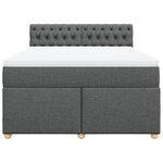 vidaXL Sommier à lattes de lit avec matelas Gris foncé 140x200cm Tissu