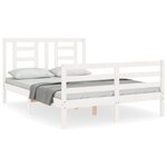 vidaXL Cadre de lit sans matelas blanc bois massif