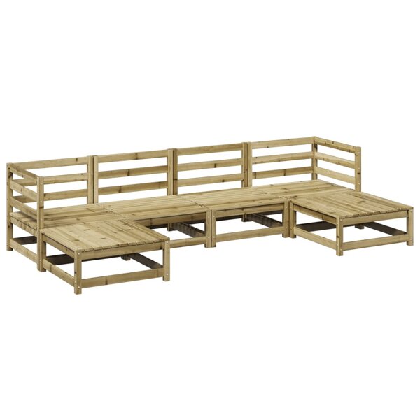 vidaXL Salon de jardin 6 Pièces bois de pin imprégné