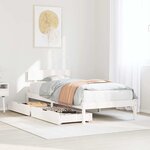 vidaXL Cadre de lit sans matelas blanc 75x190 cm bois de pin massif