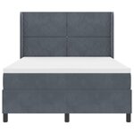 vidaXL Lit à ressorts avec matelas Gris foncé 140x190 cm Velours
