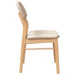 vidaXL Chaises à manger coussins 2 Pièces naturel bois massif caoutchouc