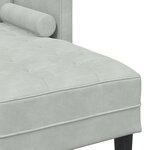 vidaXL Canapé 3 places avec chaise L en velours gris clair 160 cm