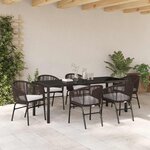 vidaXL Ensemble de salle à manger pour jardin 7 Pièces Marron Poly rotin
