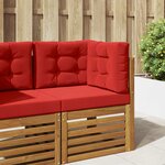 vidaXL Coussin de canapé d'extérieur 3 Pièces Rouge Polyester