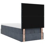 vidaXL Cadre de lit ottoman et matelas gris foncé 90x200 cm velours