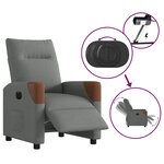 vidaXL Fauteuil inclinable électrique Gris foncé Tissu