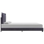 vidaXL Cadre de lit sans matelas gris foncé tissu 140x200 cm