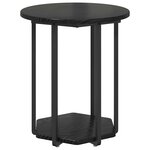 vidaXL Ensemble de tables d'appoint avec étagère 2 Pièces Chêne noir