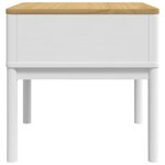vidaXL Table de chevet FLORO blanc 55x55x54 cm bois de pin massif