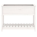 vidaXL Jardinière avec étagère Blanc 111 5x54x81 cm Bois massif de pin
