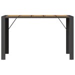 vidaXL Table de jardin et dessus en bois d'acacia noir résine tressée