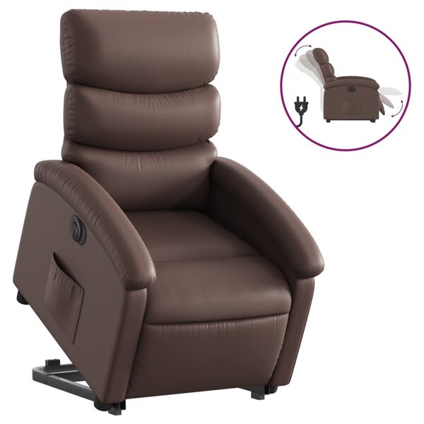 vidaXL Fauteuil inclinable électrique marron similicuir