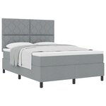 vidaXL Lit à ressorts avec matelas gris clair 160x200 cm Tissu