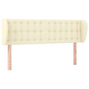 vidaXL Tête de lit avec oreilles Crème 147x23x78/88 cm Similicuir