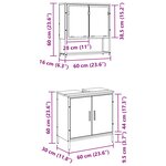 vidaXL Ensemble de mobilier de salle de bain avec étagère 2 Pièces Noir