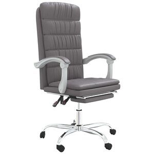 Chaise fauteuil siège pivotante de inclinable de bureau informatique étude similicuir gris 02_0024251