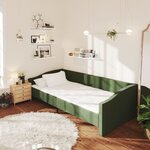 Vidaxl lit avec éclairage usb vert foncé tissu 90x200 cm