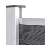 vidaXL Ensemble de clôture WPC 10 Carré + 1 Incliné 1830x186 cm Gris