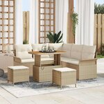 vidaXL Ensemble de canapé de jardin 8 Pièces Beige  Crème 90 x 55 x 71 cm