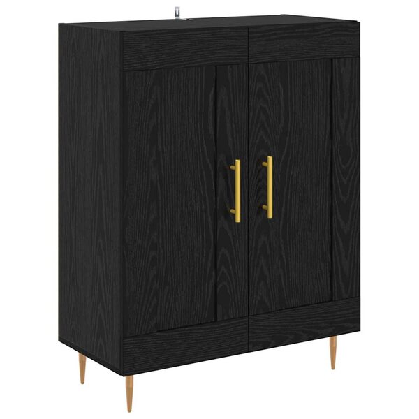 vidaXL Buffet Chêne noir 69 5 x 34 x 90 cm Bois d'ingénierie et fer