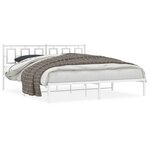 vidaXL Cadre de lit métal avec tête de lit blanc 183x213 cm