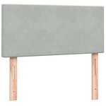 vidaXL Sommier à lattes de lit et matelas gris clair 90x220 cm velours