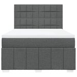 vidaXL Sommier à lattes de lit avec matelas Gris foncé 140x200cm Tissu