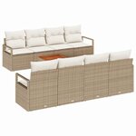 vidaXL Ensemble de canapé de jardin 9 Pièces Beige Poly rotin