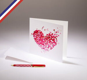 Carte double aerial créée et imprimée en france - love jolis cœurs