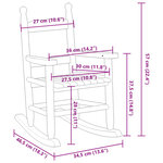vidaXL Chaise à bascule enfants noir bois de peuplier massif