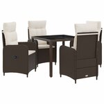vidaXL Ensemble de repas extérieur 5 Pièces Marron et crème blanche
