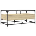 vidaXL Table basse et dessus en verre chêne sonoma 98 5x50x45 cm acier