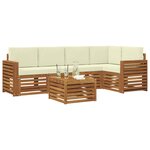vidaXL Ensemble de canapé d'angle avec coussin 6 Pièces Naturel et Crème
