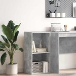 vidaXL Bibliothèque à 2 niveaux gris béton bois d'ingénierie