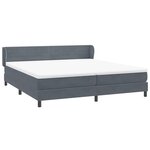 vidaXL Sommier à lattes de lit et matelas gris foncé 180x210cm velours