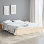 Vidaxl cadre de lit bois massif 140x190 cm