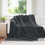 vidaXL Jeté Gris foncé 240 x 270 cm Toison
