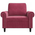 vidaXL Fauteuil Rouge bordeaux 60 cm Velours