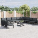 vidaXL Ensemble de canapé de jardin 10 Pièces Anthracite Acier