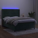 vidaXL Sommier à lattes de lit matelas et LED Vert foncé 140x200 cm