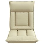 vidaXL Fauteuil de sol ajustable Crème Simili cuir