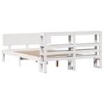 vidaXL Cadre de lit avec tête de lit blanc 140x200 cm bois pin massif