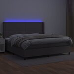 vidaXL Sommier à lattes de lit matelas LED Gris 200x200 cm Similicuir