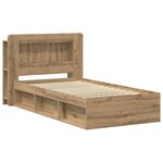 vidaXL Cadre de lit avec rangement Chêne artisanal 100 x 200 cm