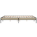 vidaXL Cadre de lit chêne sonoma 140x200 cm bois d'ingénierie et métal