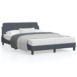 vidaXL Cadre de lit avec tête de lit Gris foncé 140x200 cm Velours