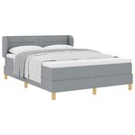 vidaXL Lit à ressorts avec matelas Gris clair 160 x 200 cm tissu